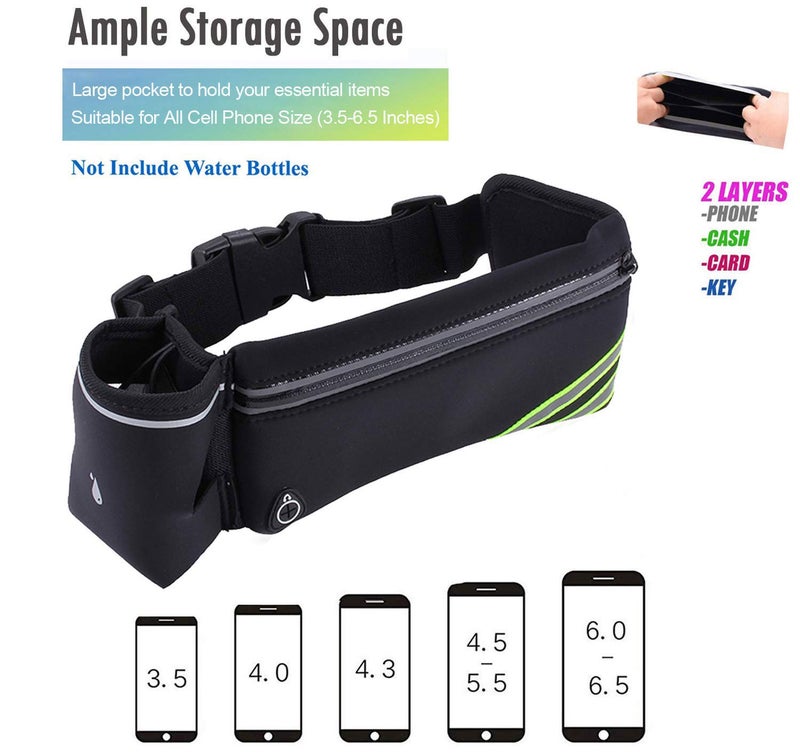 Kehon Waterproof Running Belt Water Bottle Waist Pack,Sport Pouch Fanny Pack for Men Women Runners Waist Bag,Hybration Workout Running Phone Holder for iPhone 15 14 13 12 11 Pro Max Xs Xr X 8 7 Plus Galaxy - Image 4